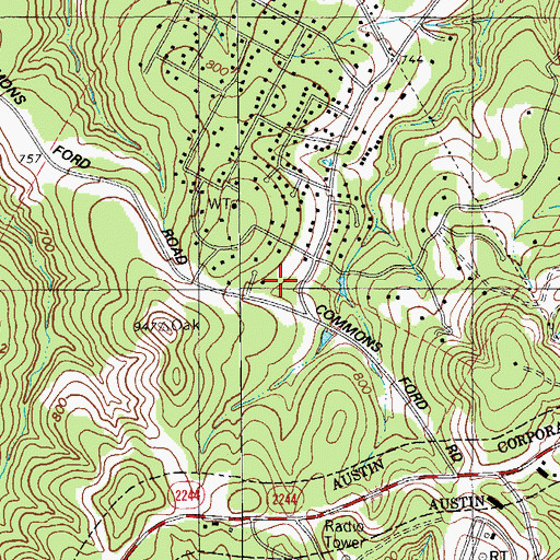 Topographic Map of Travis County Emergency Services District 10, TX