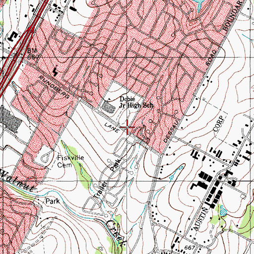 Topographic Map of Austin - Travis County Emergency Medical Service - Medic 13, TX