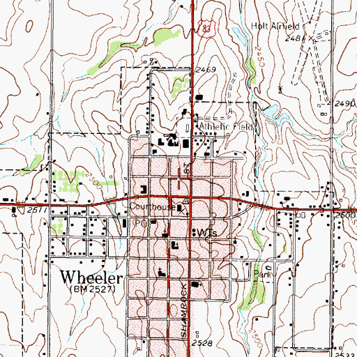 Topographic Map of North Wheeler County Ambulance Service, TX