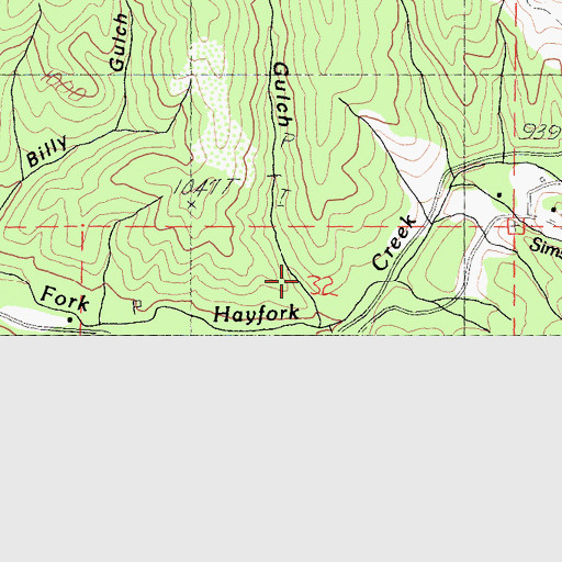 Topographic Map of Ross Gulch, CA