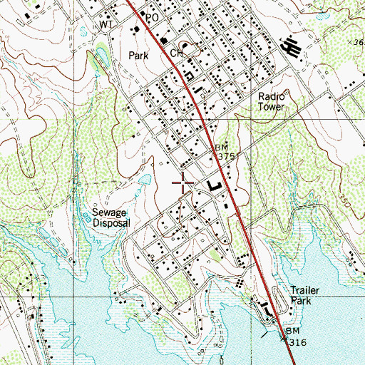 Topographic Map of Med - One Ambulance Service, TX