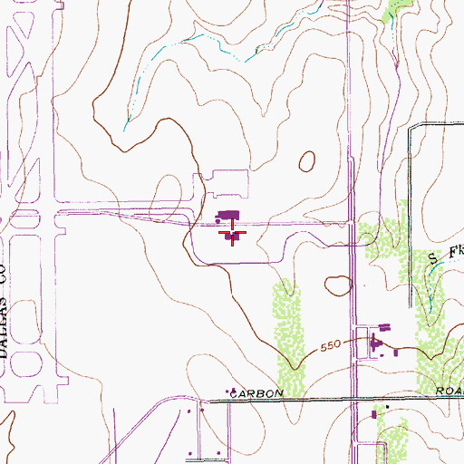 Topographic Map of Dallas Fort Worth Airport Department of Public Safety Ambulance, TX