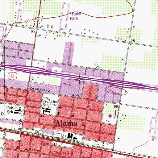 Topographic Map of Ni Tram Ambulance Service, TX