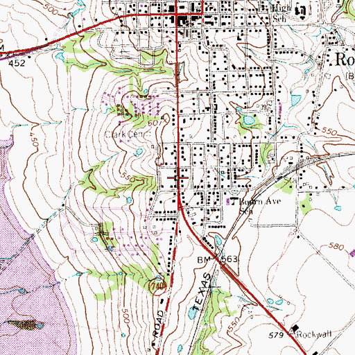 Topographic Map of Rockwall County Emergency Medical Service, TX