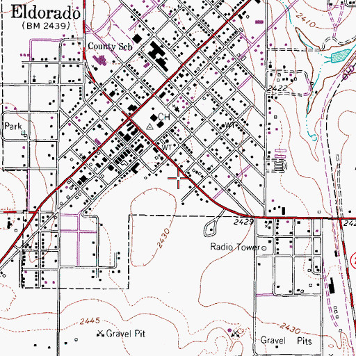 Topographic Map of Schleicher County Volunteer Emergency Medical Service, TX