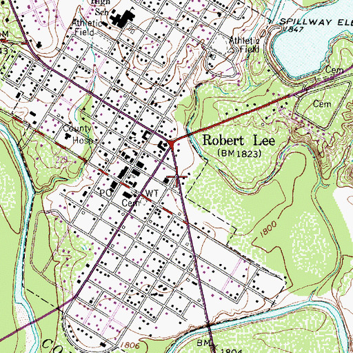 Topographic Map of West Coke County Emergency Medical Services, TX