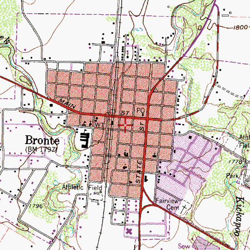 Topographic Map of East Coke County Ambulance Service, TX