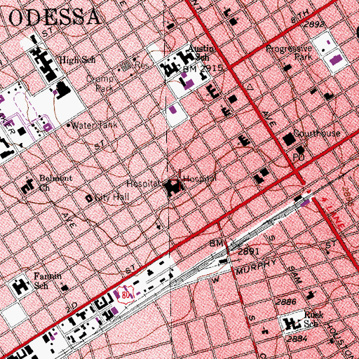 Topographic Map of Med - Trans Corporation, TX