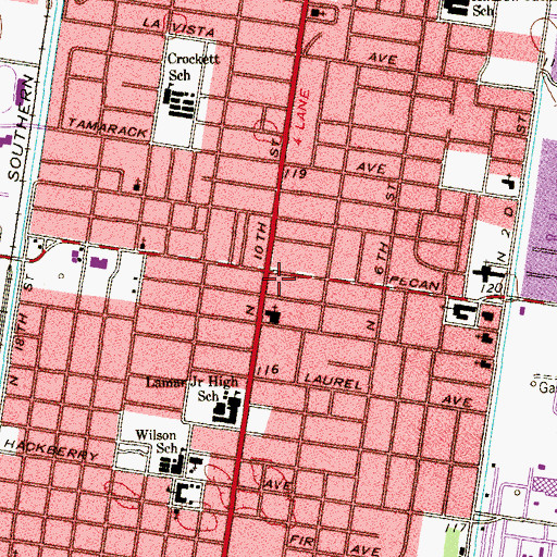 Topographic Map of Border Ambulance Service, TX