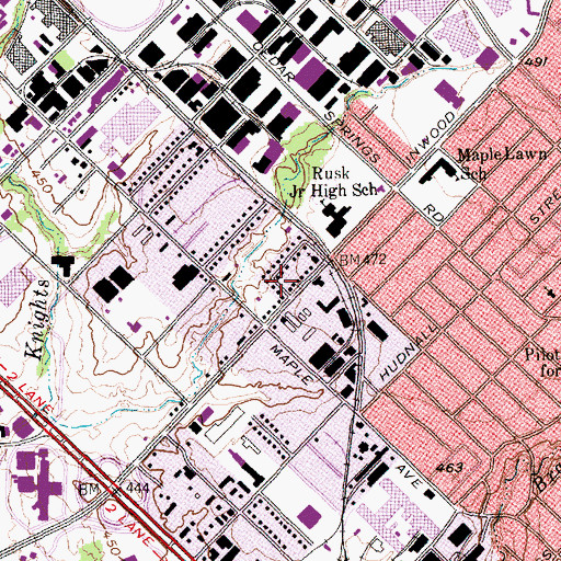 Topographic Map of American Medical Response Ambulance Service, TX