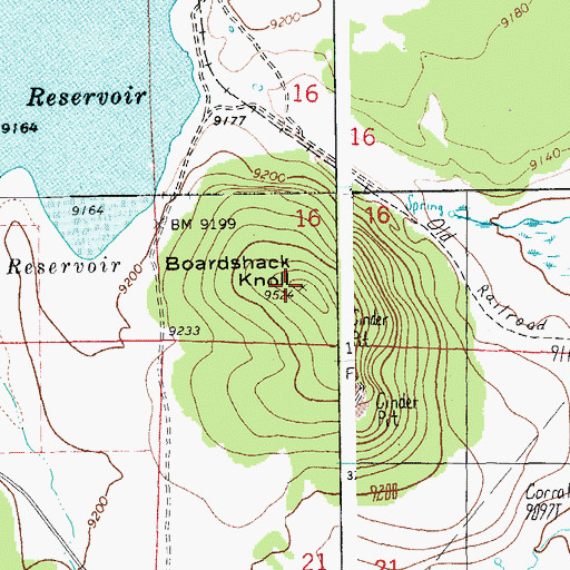 Topographic Map of Boardshack Knoll, AZ