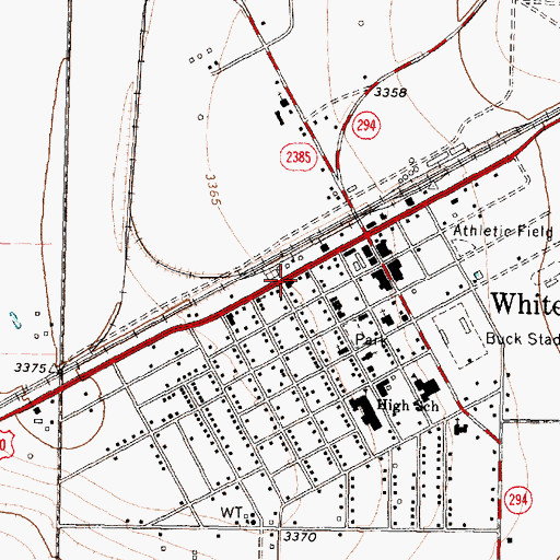 Topographic Map of White Deer Volunteer Emergency Medical Services, TX