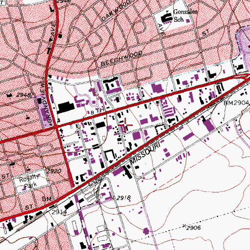 Topographic Map of Carols Ambulance, TX