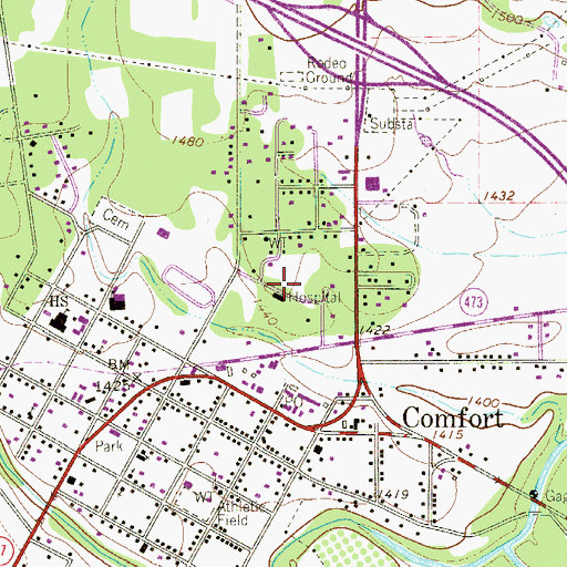 Topographic Map of Kendall County Emergency Medical Service Substation, TX