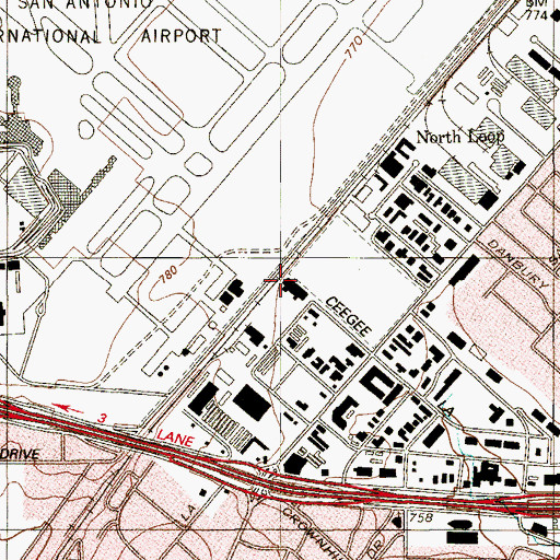 Topographic Map of Americana Ambulance, TX
