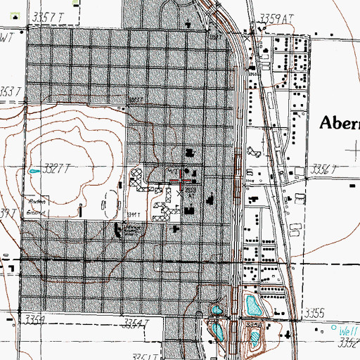 Topographic Map of Abernathy Emergency Medical Services, TX