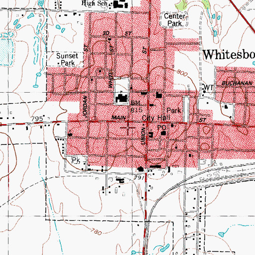 Topographic Map of Texas Vital Care Emergency Medical Services, TX