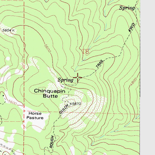 Topographic Map of Rough Gulch Trail, CA