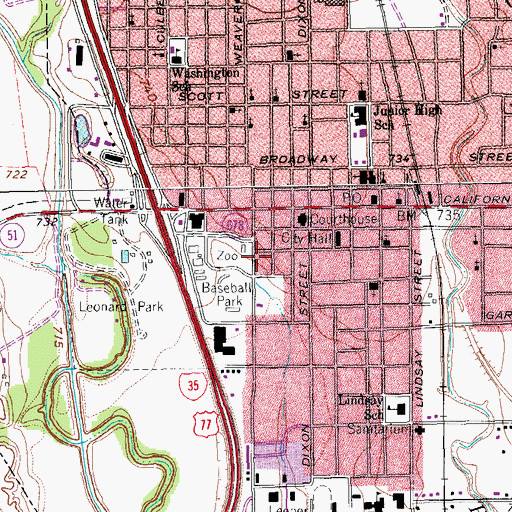 Topographic Map of Cooke County Emergency Medical Service, TX