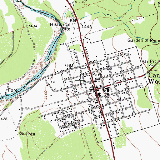 Topographic Map of Emergency Medical Services Camp Wood, TX