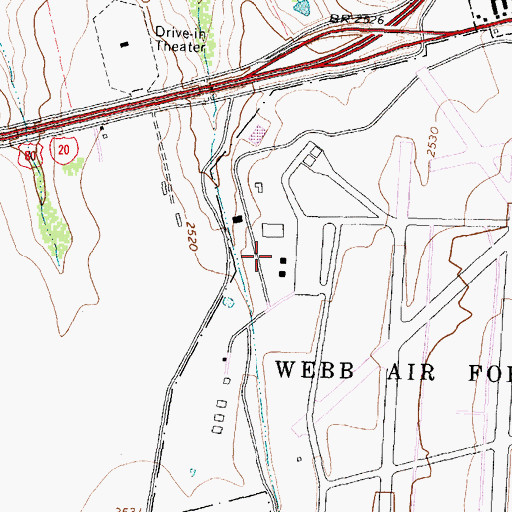 Topographic Map of Air Evac Lifeteam Base Big Spring, TX