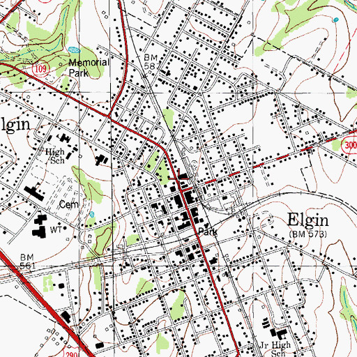 Topographic Map of MetroCare Services Elgin Station, TX