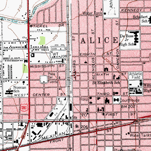Topographic Map of Liberty Emergency Medical Services, TX