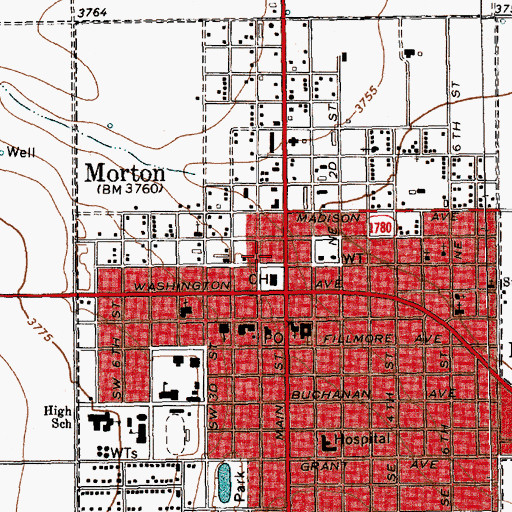 Topographic Map of Cochran County Emergency Medical Services, TX