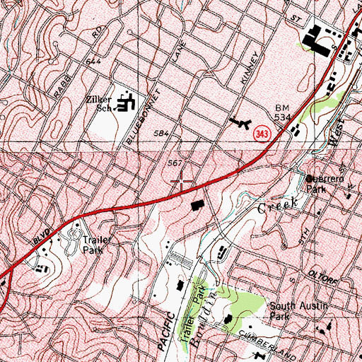 Topographic Map of South West Emergency Action Team Ambulance Service, TX