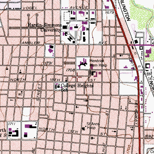 Topographic Map of Air Evac Lifeteam, TX