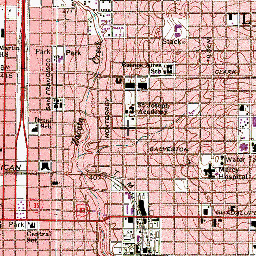 Topographic Map of Reliable Ambulance Service, TX