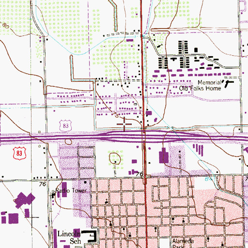 Topographic Map of South Star Ambulance Service, TX