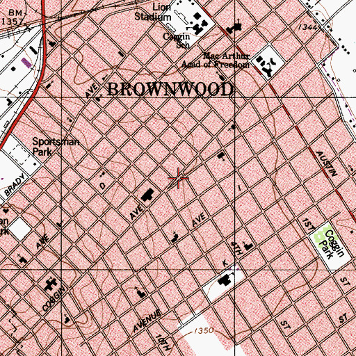 Topographic Map of Guardian Emergency Medical Services, TX