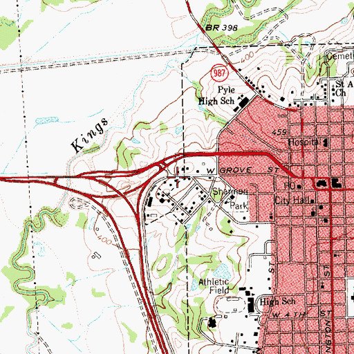 Topographic Map of East Texas Medical Center Emergency Medical Service Kaufman, TX