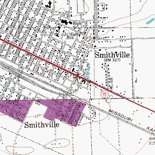 Topographic Map of MetroCare Services Smithville Station, TX