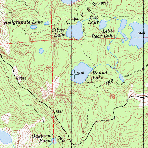 Topographic Map of Round Lake, CA