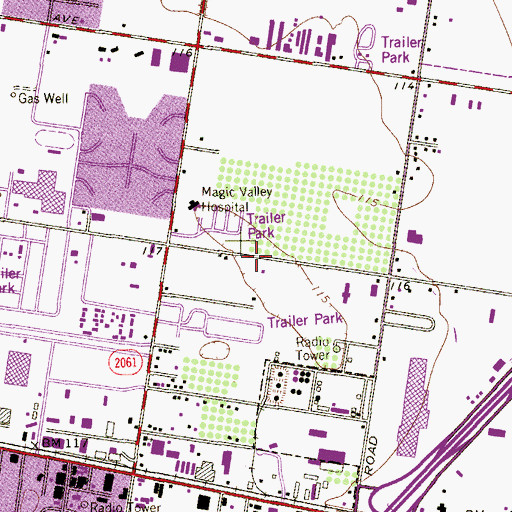 Topographic Map of United Medical Services, TX