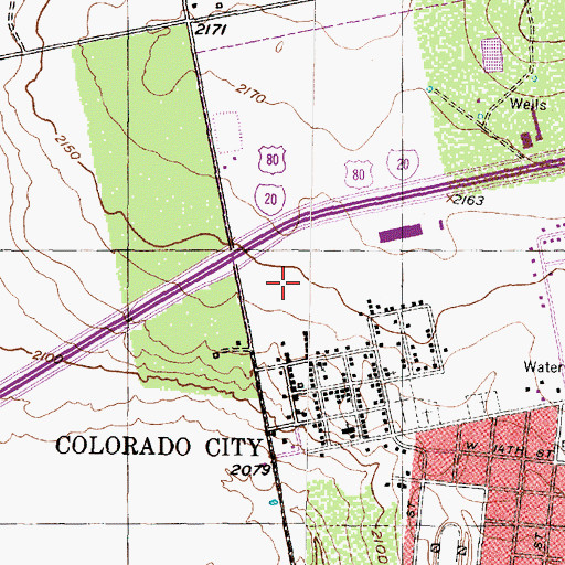 Topographic Map of Mitchell County Ambulance Service, TX