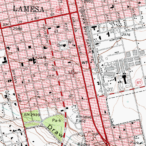 Topographic Map of Dawson County Emergency Medical Services - Hill Corporation, TX