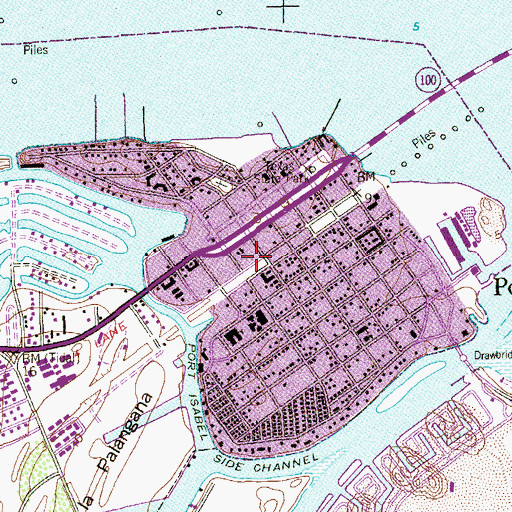 Topographic Map of Port Isabel Emergency Medical Services, TX