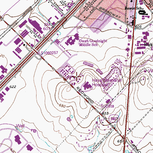 Topographic Map of Air - Evac Lifeteam San Marcos, TX