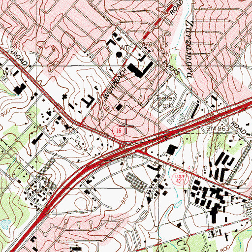 Topographic Map of Alamo Area Ambulance, TX