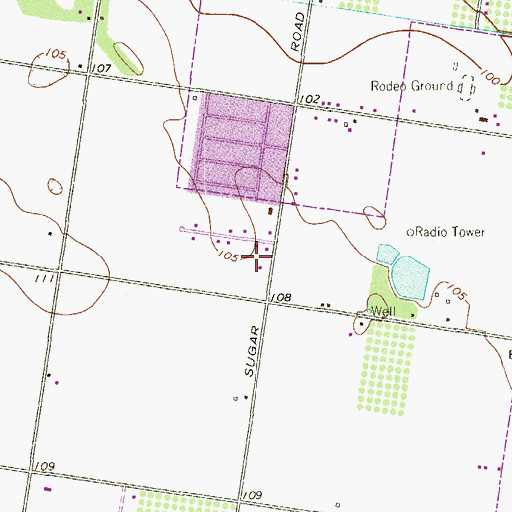 Topographic Map of Liberty Emergency Medical Service, TX