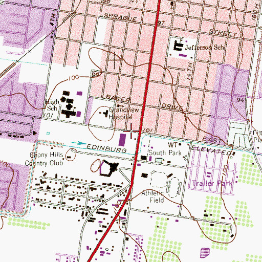 Topographic Map of Valley Emergency Medical Services, TX