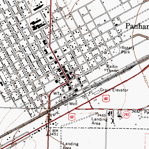 Topographic Map of Panhandle Volunteer Emergency Medical Services, TX