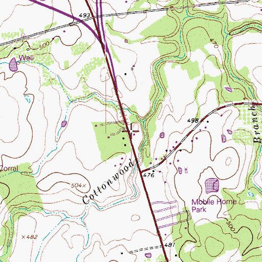 Topographic Map of Akin Ambulance, TX