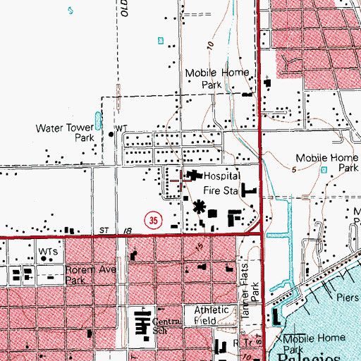 Topographic Map of Matagorda County Emergency Medical Services, TX