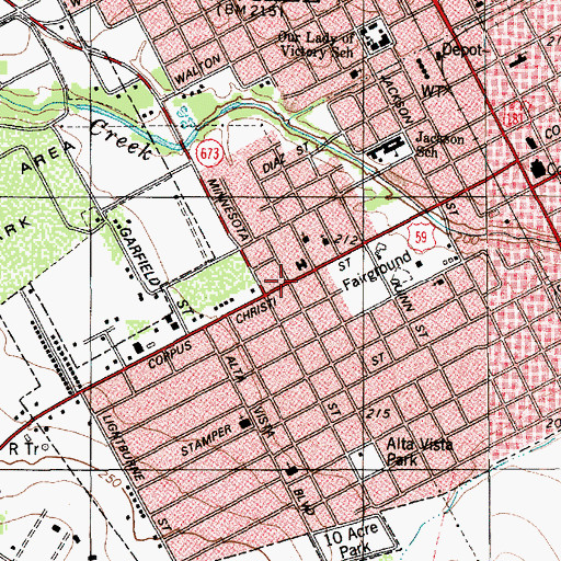 Topographic Map of Angel Care Ambulance Service, TX