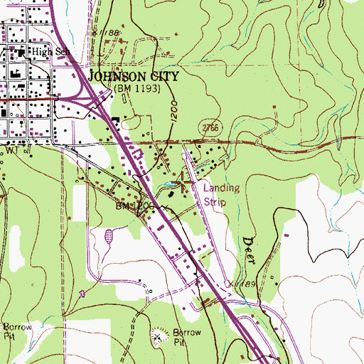 Topographic Map of North Blanco County Emergency Medical Services, TX