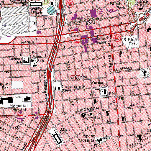 Topographic Map of Reliable Ambulance Service, TX